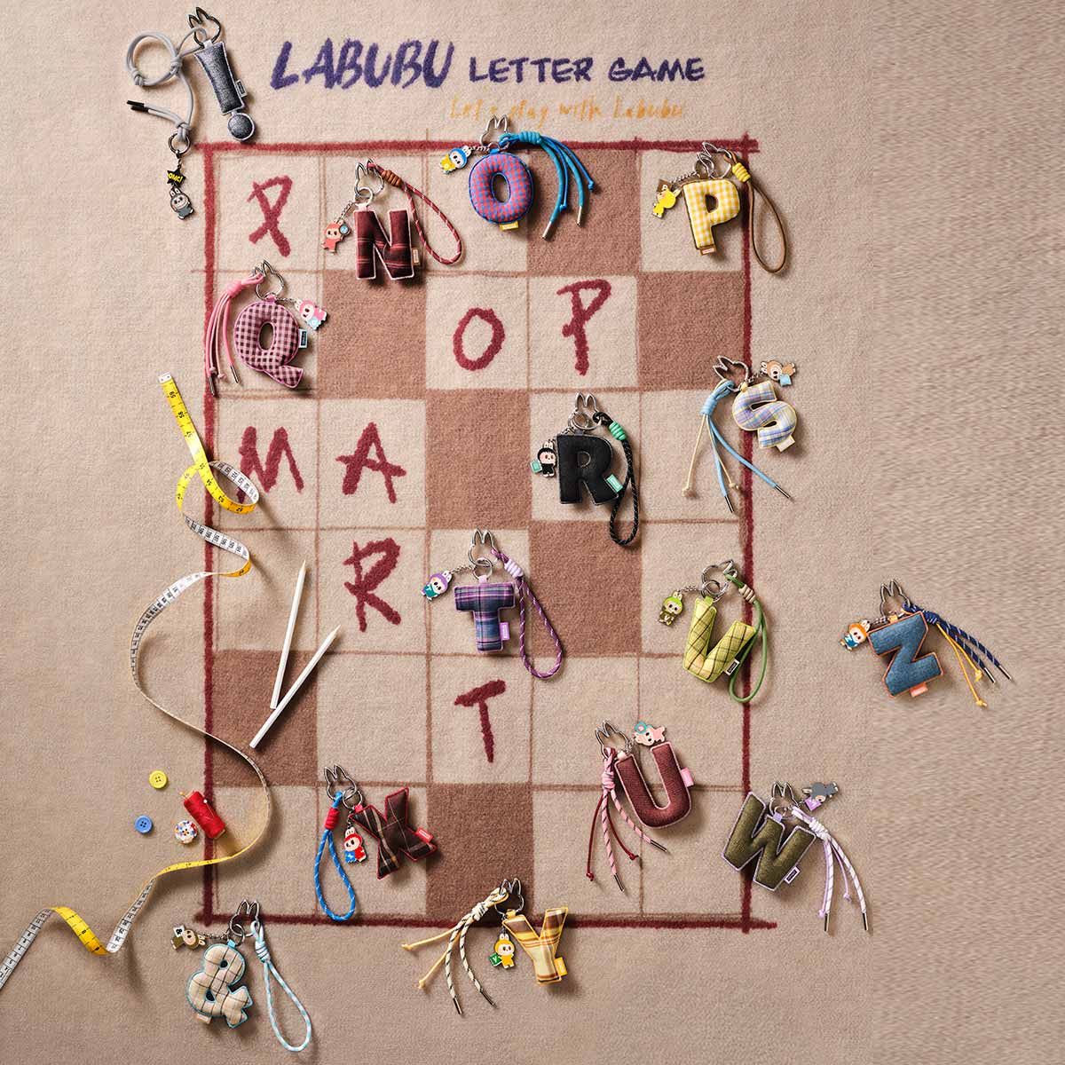 Pop Mart Labubu The Monsters Pin for Love Series Letter Pendant (N-Z) Single Blind Box