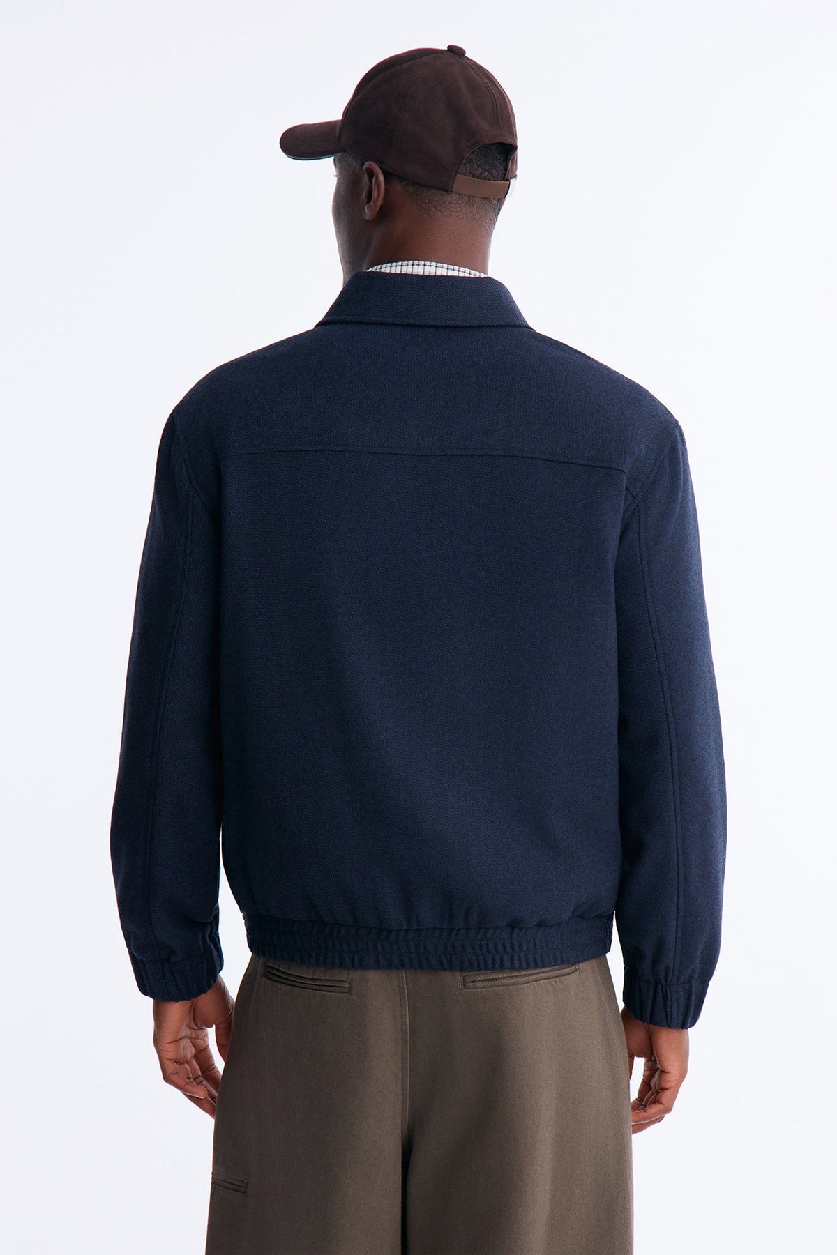 The Wool Collective Harrington Jacket - Navy