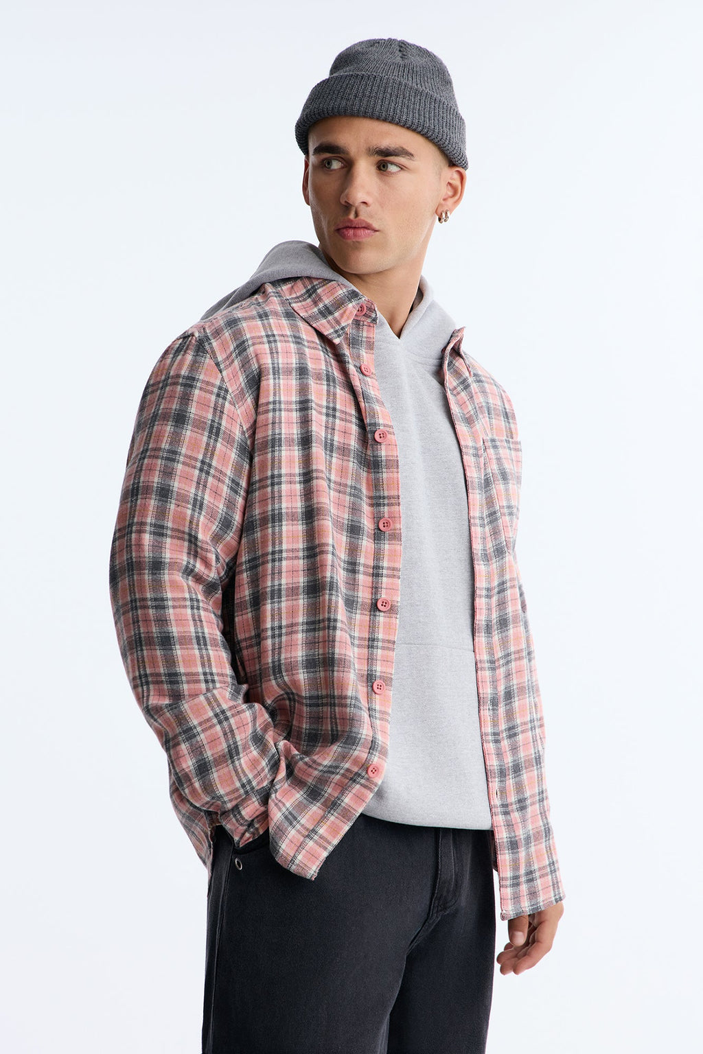 Original Plaid Relaxed Button Up Shirt - Pink/combo