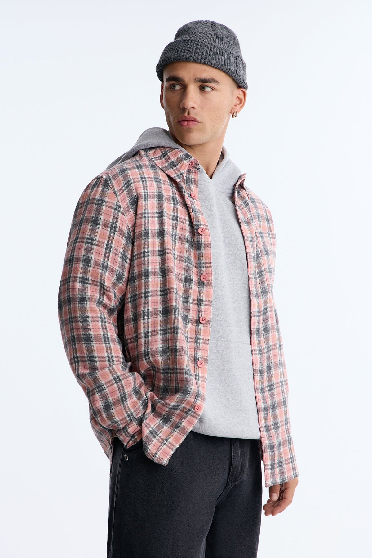 Original Plaid Relaxed Button Up Shirt - Pink/combo