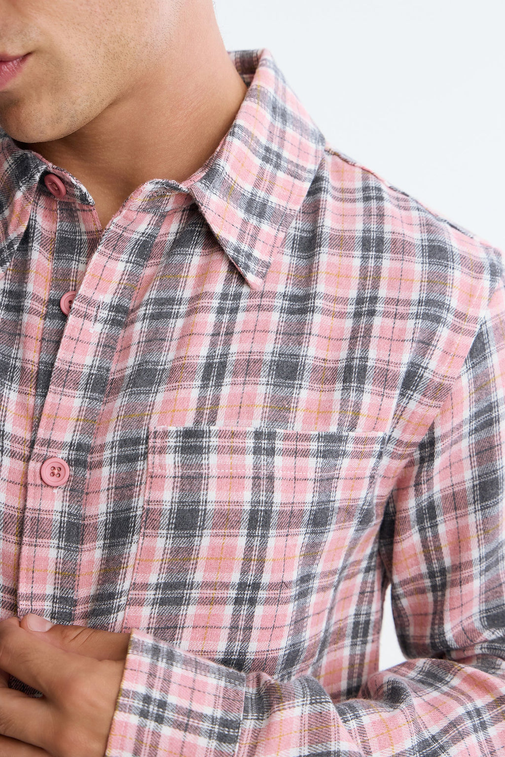 Original Plaid Relaxed Button Up Shirt - Pink/combo