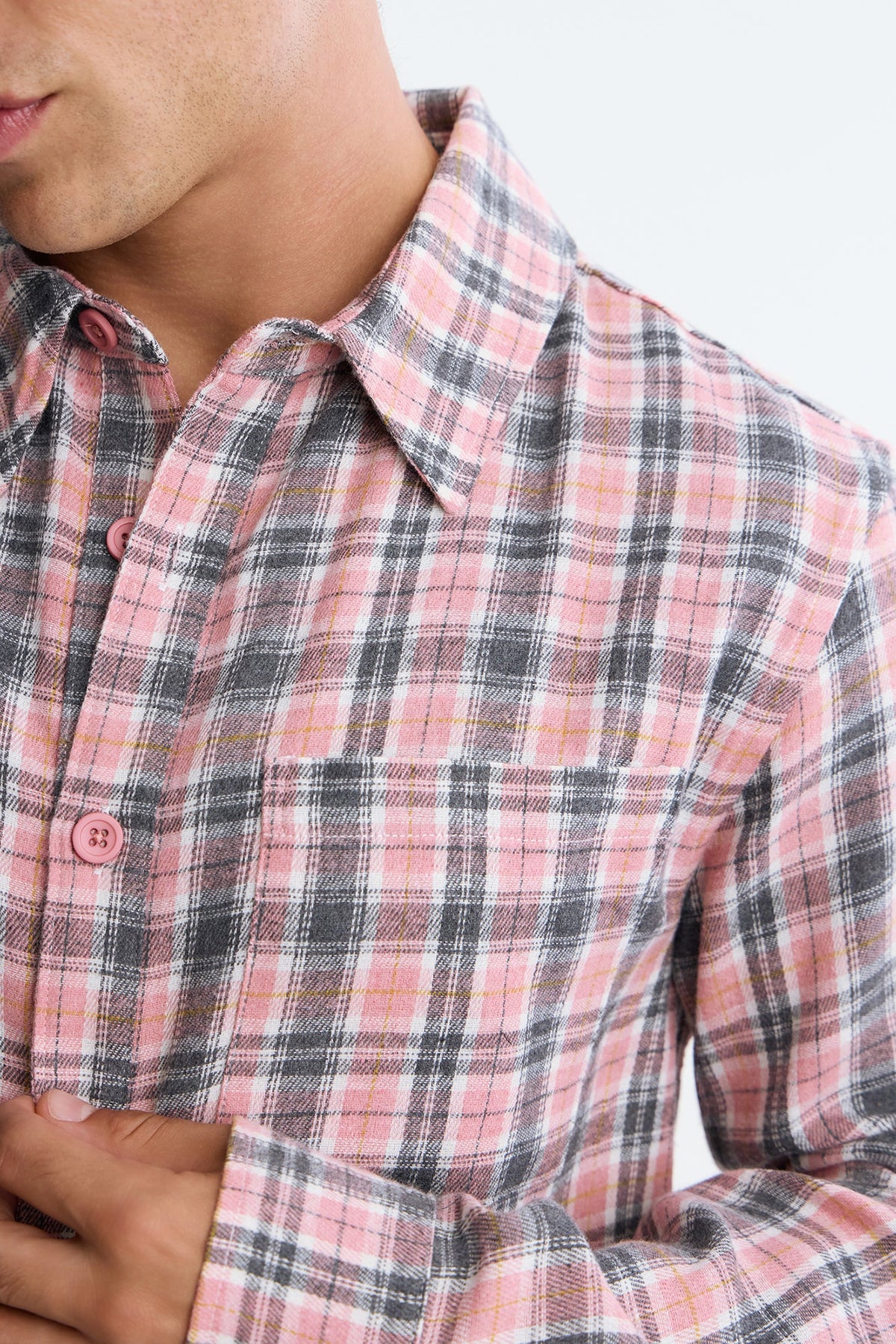 Original Plaid Relaxed Button Up Shirt - Pink/combo