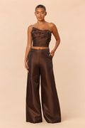 Lovers Lane Taffeta Pant Set - Chocolate