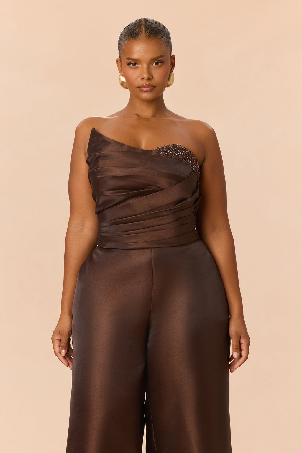 Lovers Lane Taffeta Pant Set - Chocolate