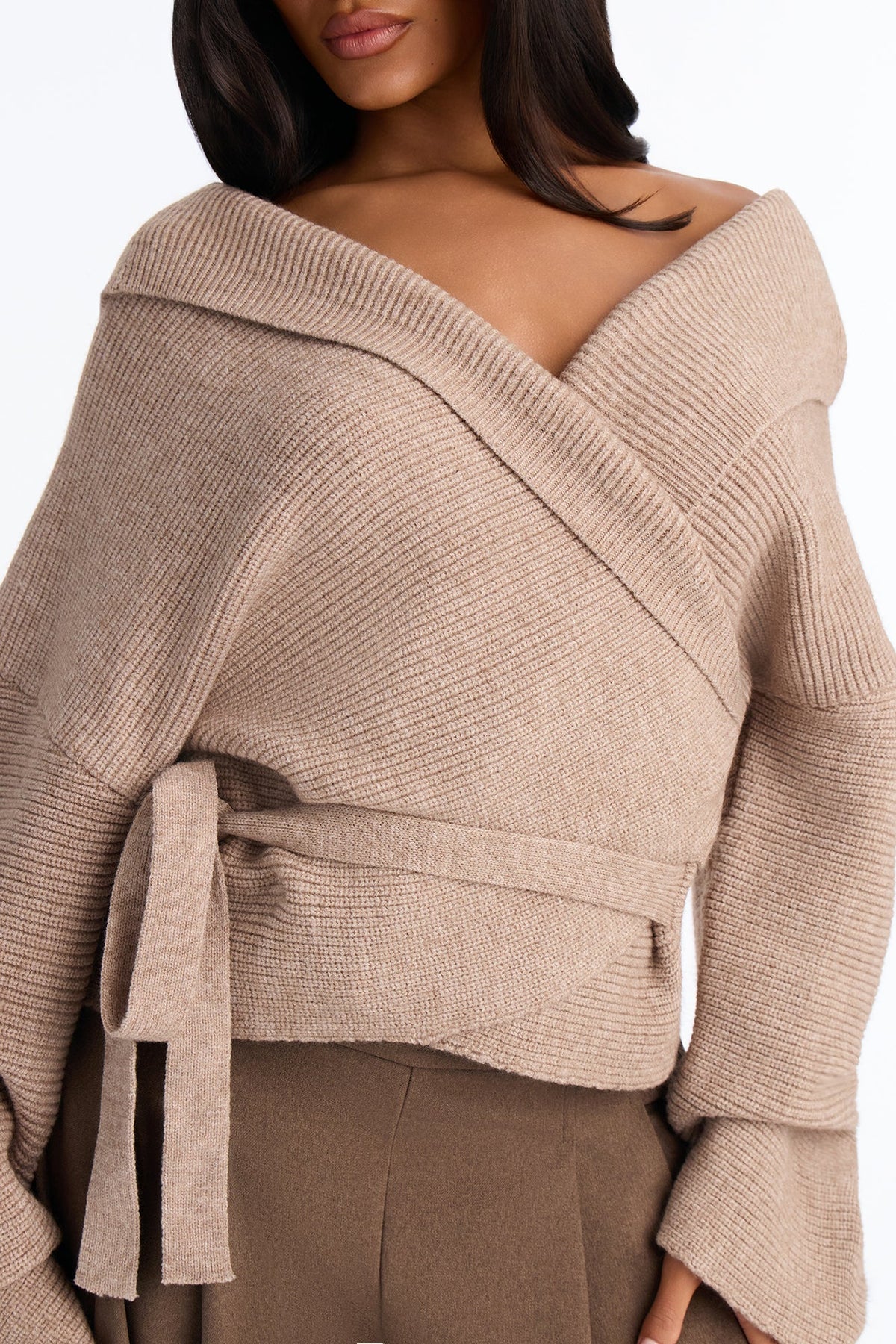 Soft Temptation Hooded Tie Waist Cardigan - Oatmeal