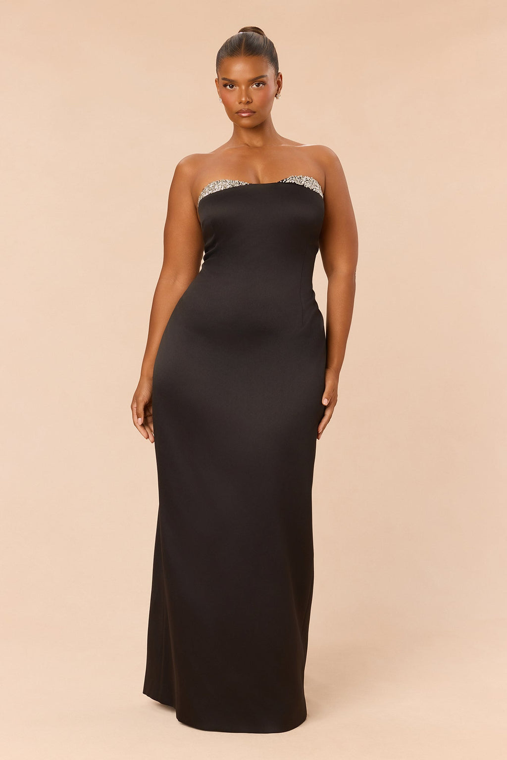 Sasha Rhinestone Maxi Dress - Black
