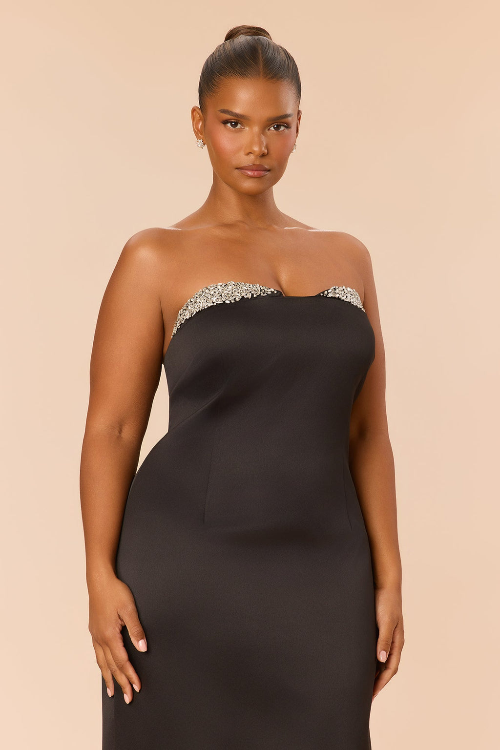 Sasha Rhinestone Maxi Dress - Black
