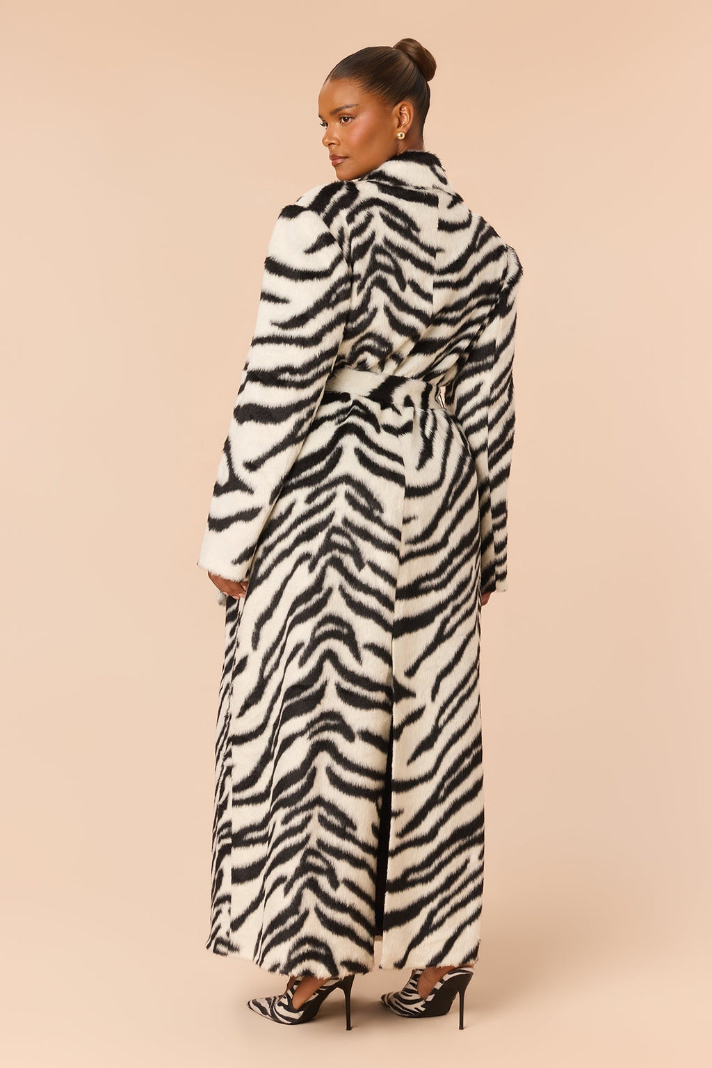 Spotlight Stealer Faux Pony Hair Coat - Black/White