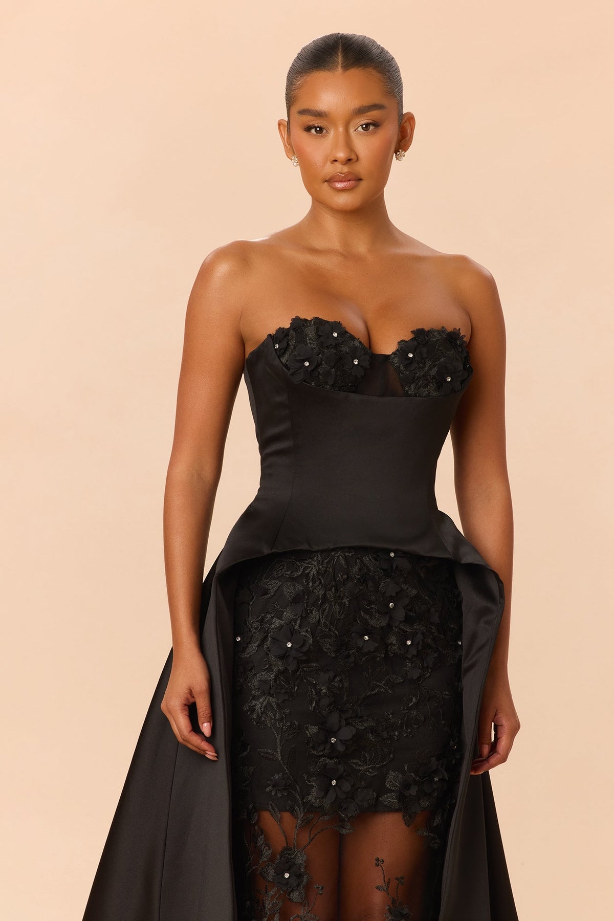 Grand Entrance Strapless Gown - Black