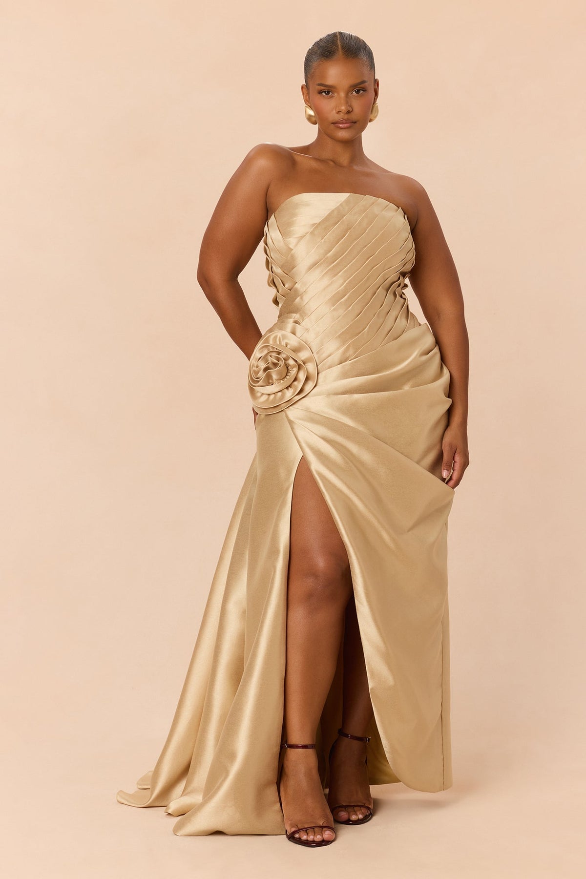 Can't Resist Taffeta Gown - Gold