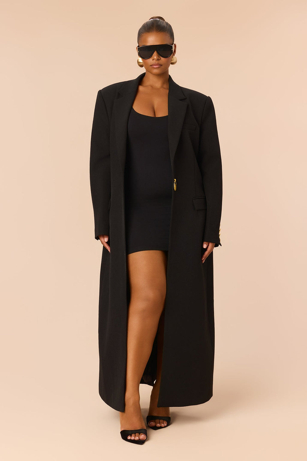 Odette Hardware Blazer Coat - Black