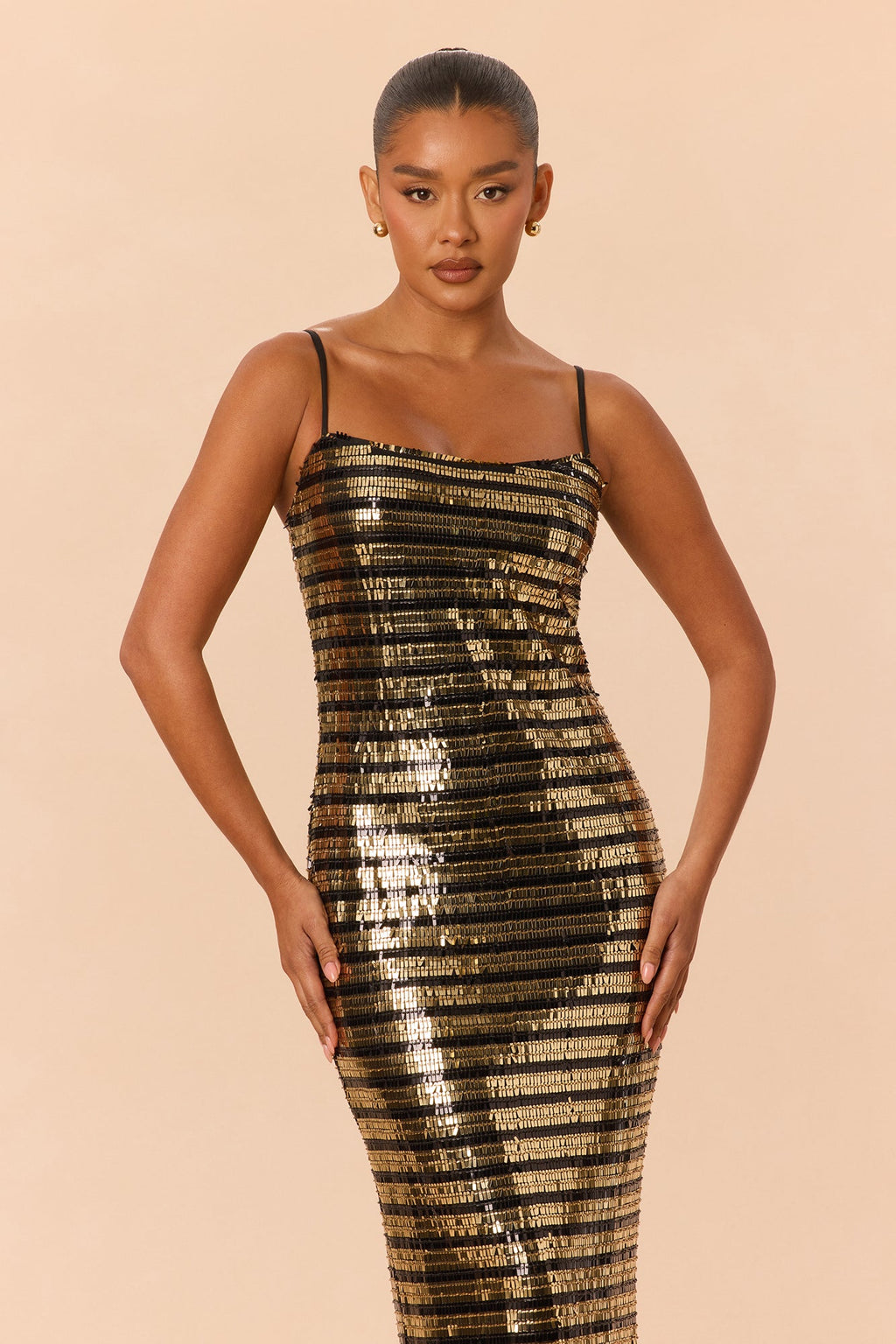 Marlowe Sequin Maxi Dress - Gold/Black