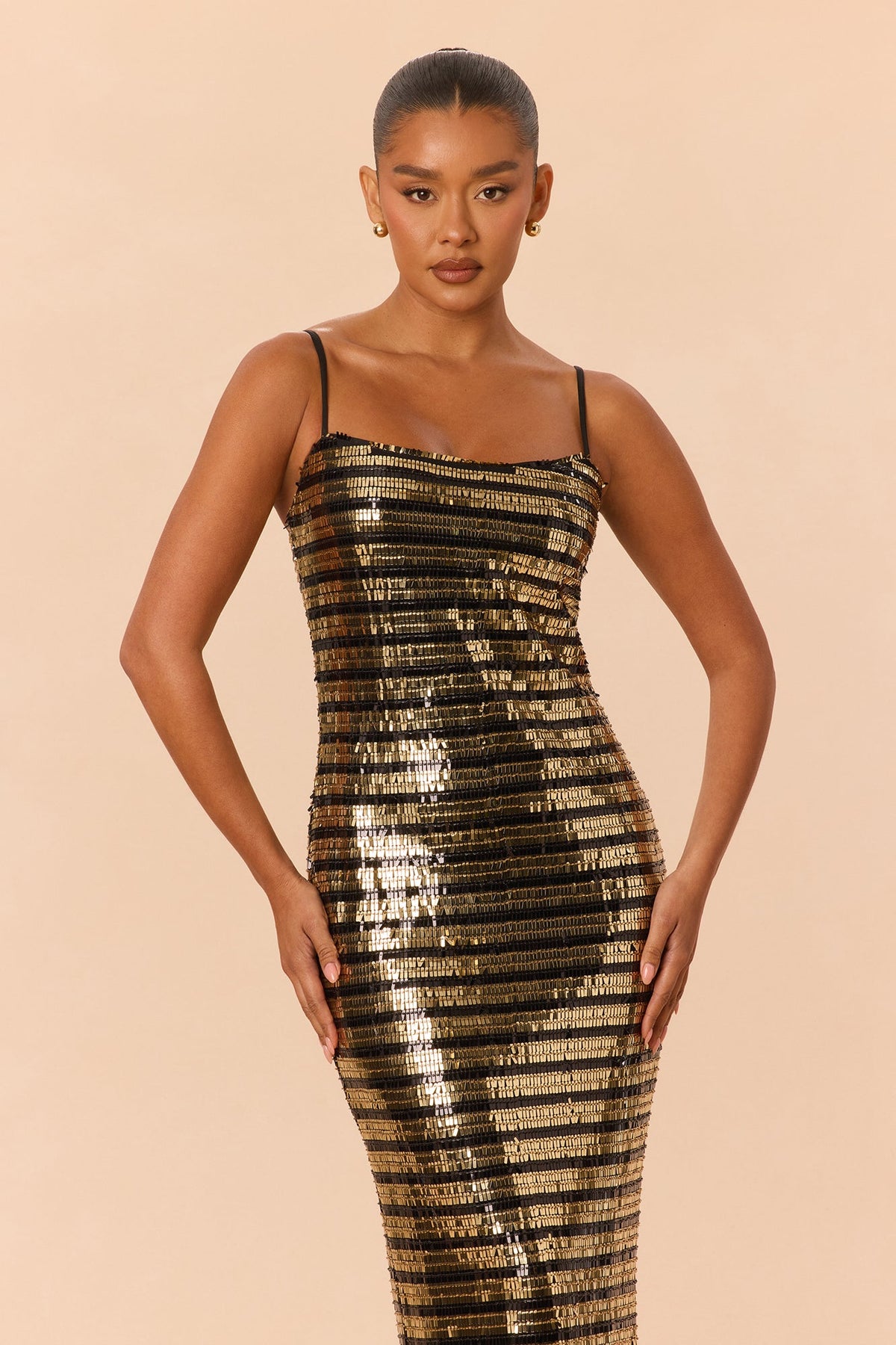 Marlowe Sequin Maxi Dress - Gold/Black
