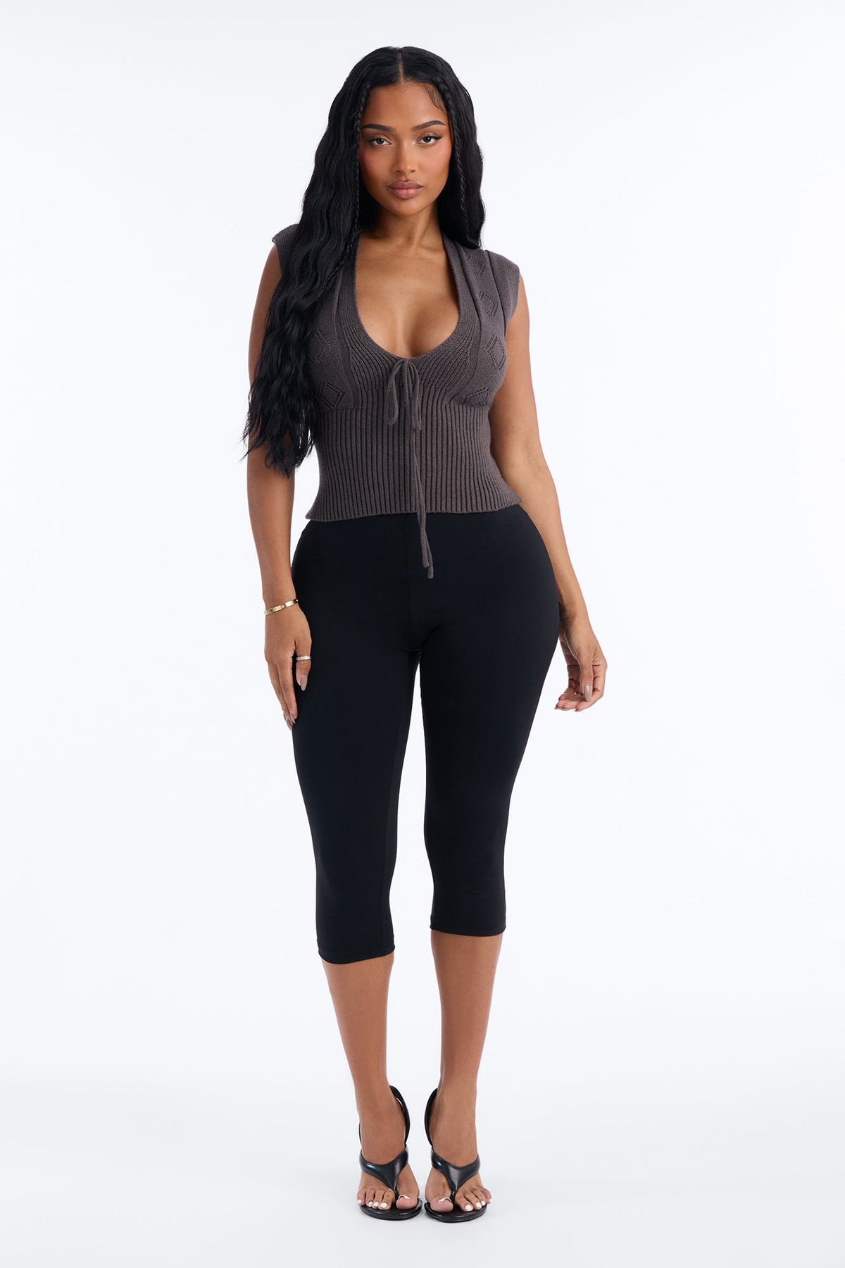 Danielle Sleeveless Pullover Sweater - Charcoal
