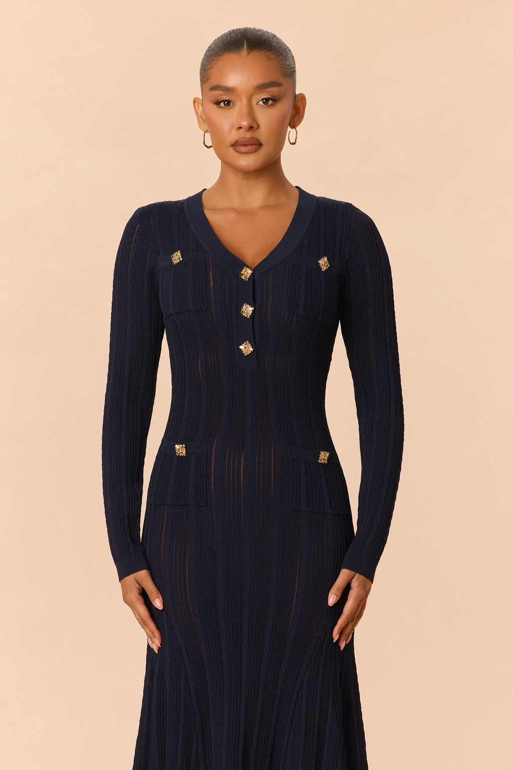 Keep It Classic Knit Maxi Dress - Navy
