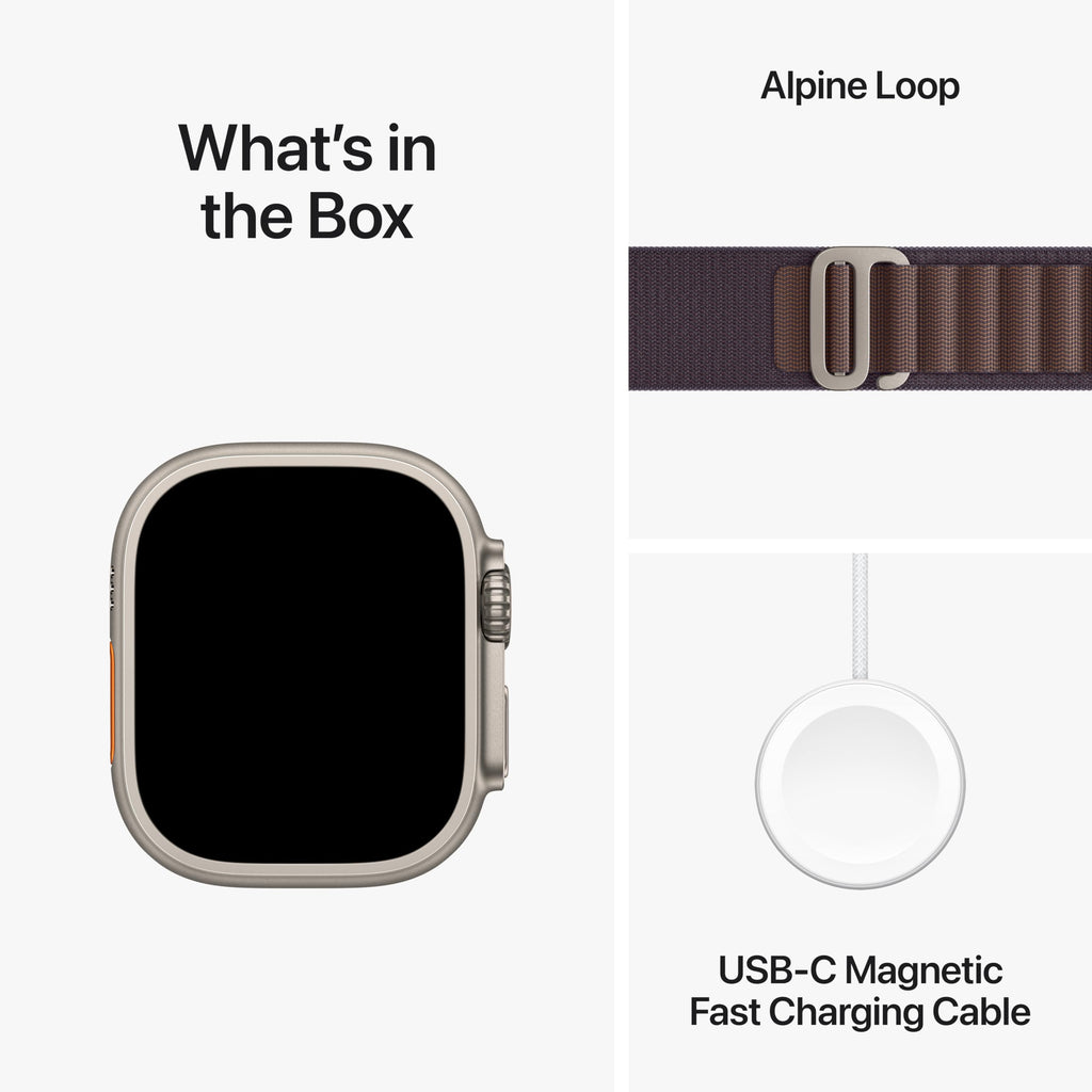 Apple Watch Ultra 2 (GPS + Cellular) 49mm Titanium Case with Indigo Alpine Loop with Blood Oxygen - MRER3LL/A