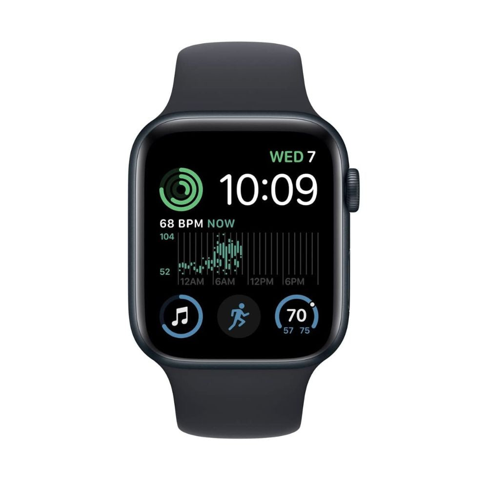 Apple Watch SE (2nd Gen) (GPS + Cellular, 44mm) - Midnight Aluminum Case with Midnight Sport Band, M/L - MNU03LL/A