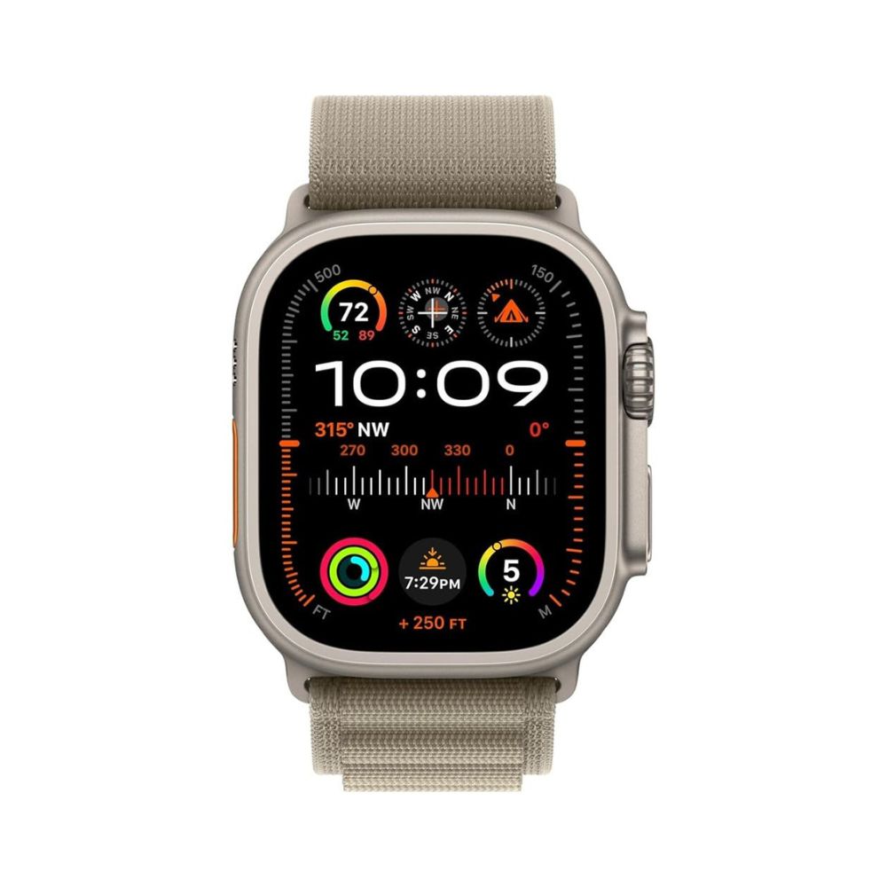 Apple Watch Ultra 2 GP + Cellular 49mm Titanium Case with Olive Alpine Loop Band - (M) - MREY3LW/A