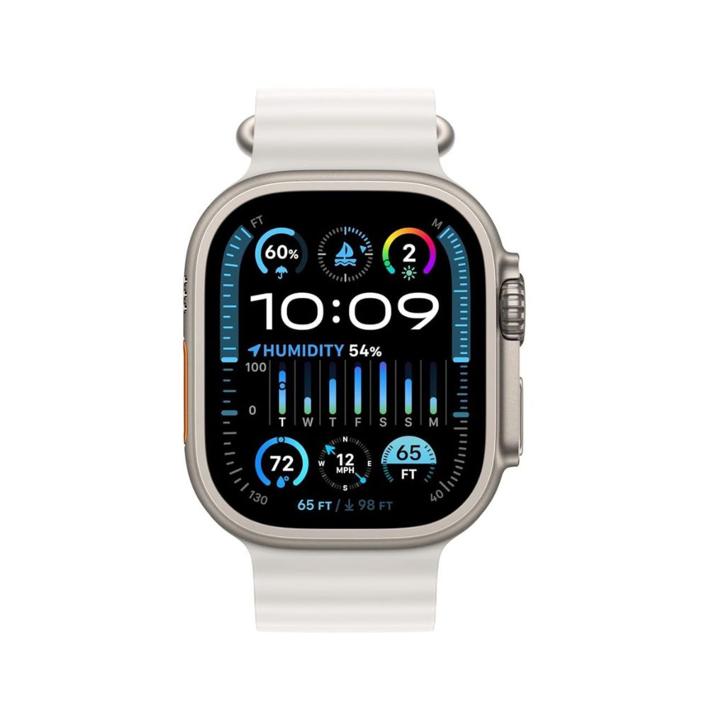 Apple Watch Ultra 2 (GPS + Cell) 49mm Titanium Case w/ White Ocean Band (No Blood Oxygen) MREJ3LW/A