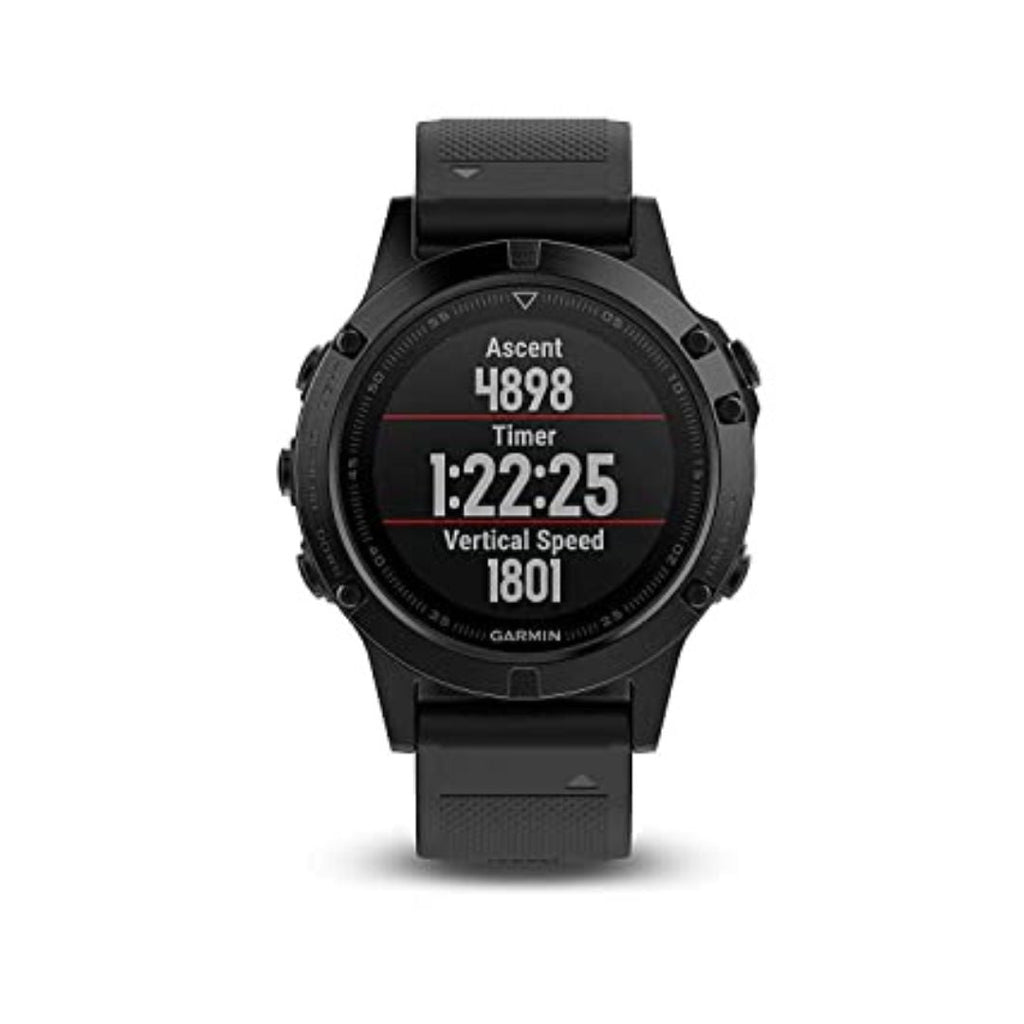 Garmin fēnix 5 Sapphire Smartwatch 47mm Fiber-Reinforced Polymer - Black w/ Black Band - 010-01688-10