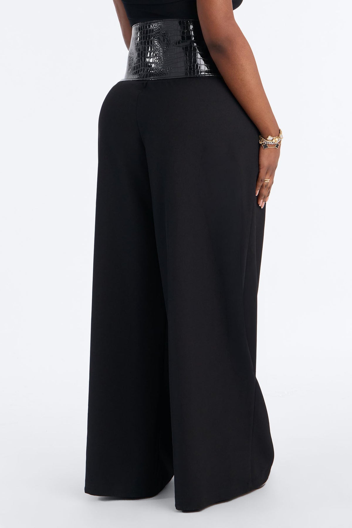 Locked In Croc Corset Trouser Pant - Black