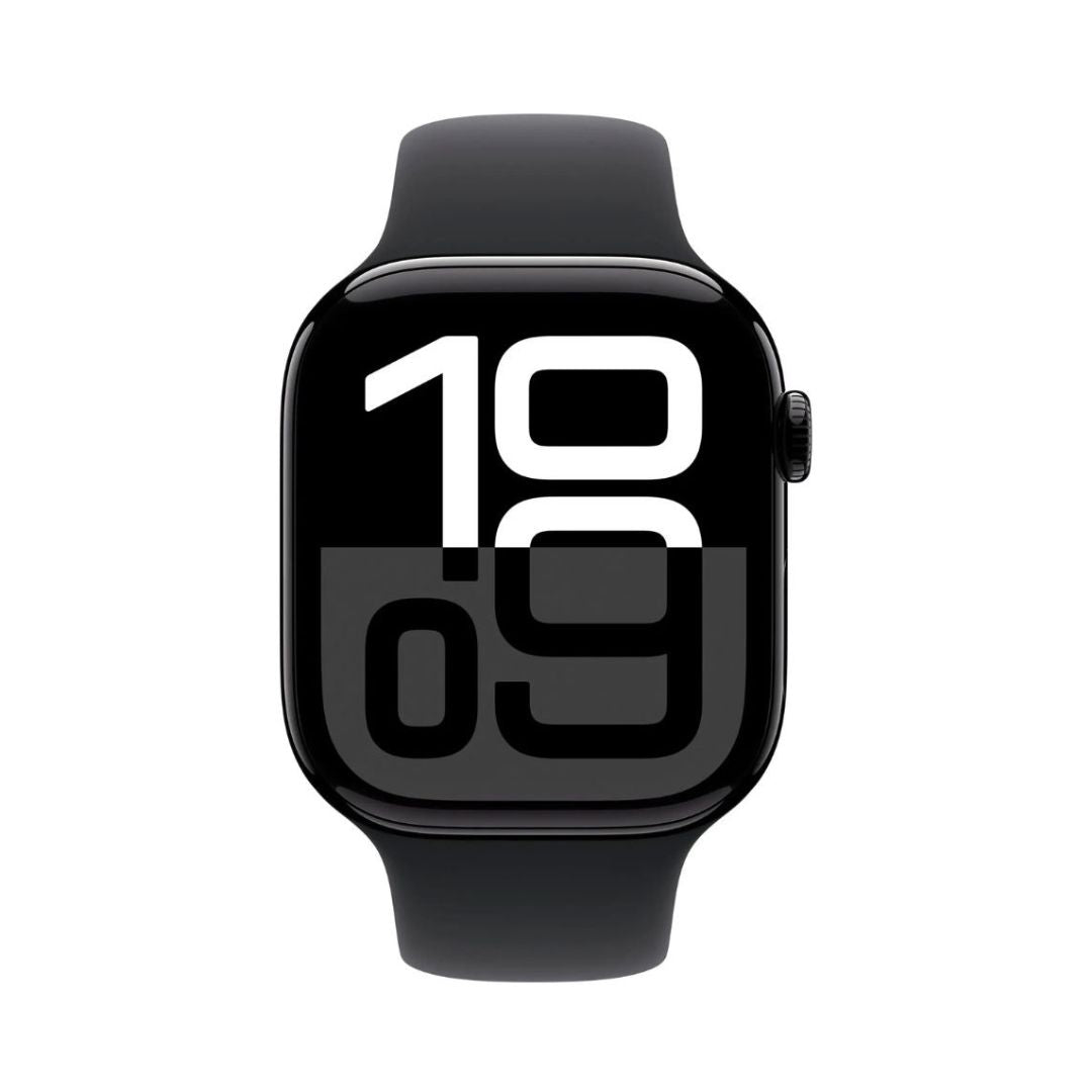 Apple Watch Series 10 GPS + Cellular 46mm Aluminum Case with Black Sport Band - MWY43LW/A