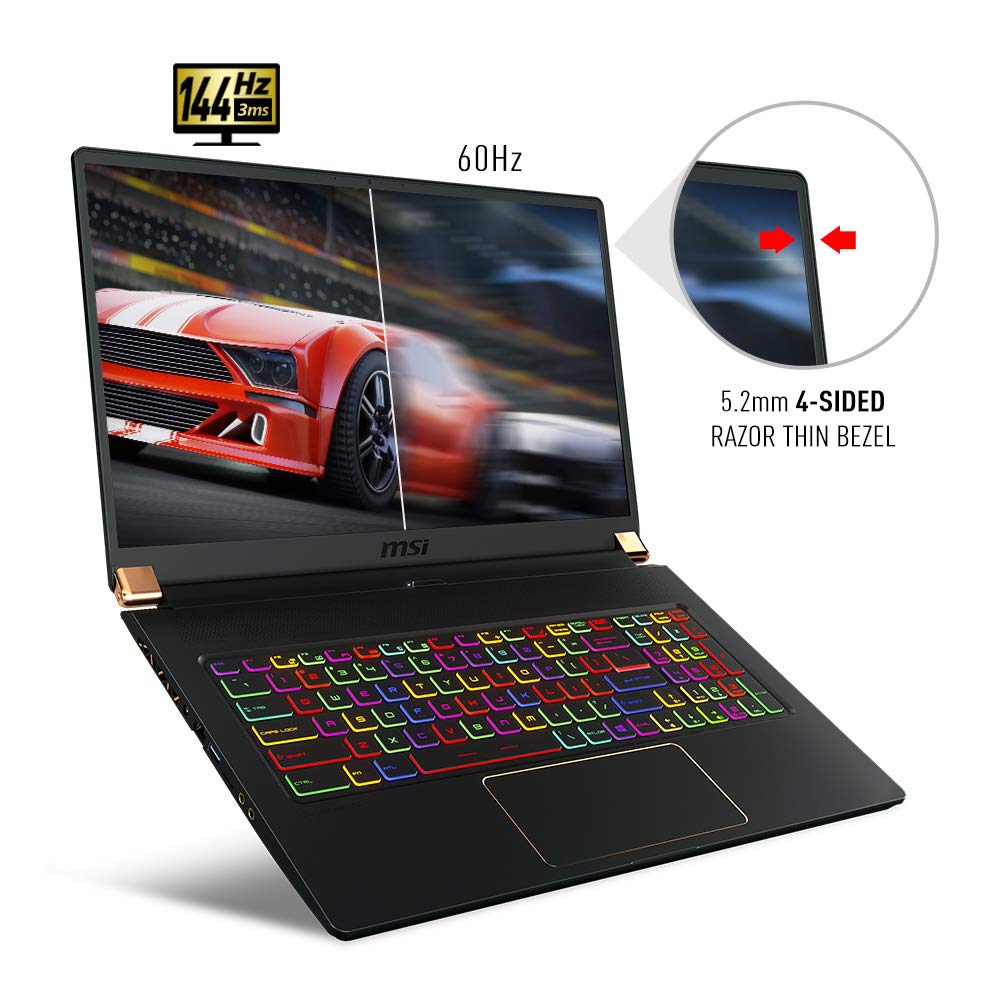 MSI GS75 Stealth-204 17.3" Gaming Laptop , 144Hz 3ms, Intel i7-8750H , NVIDIA RTX 2060 6G, 16GB RAM, 256GB NVMe SSD