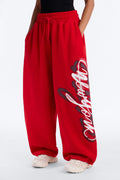 New York Airbrushed Barrel Sweatpants - Red