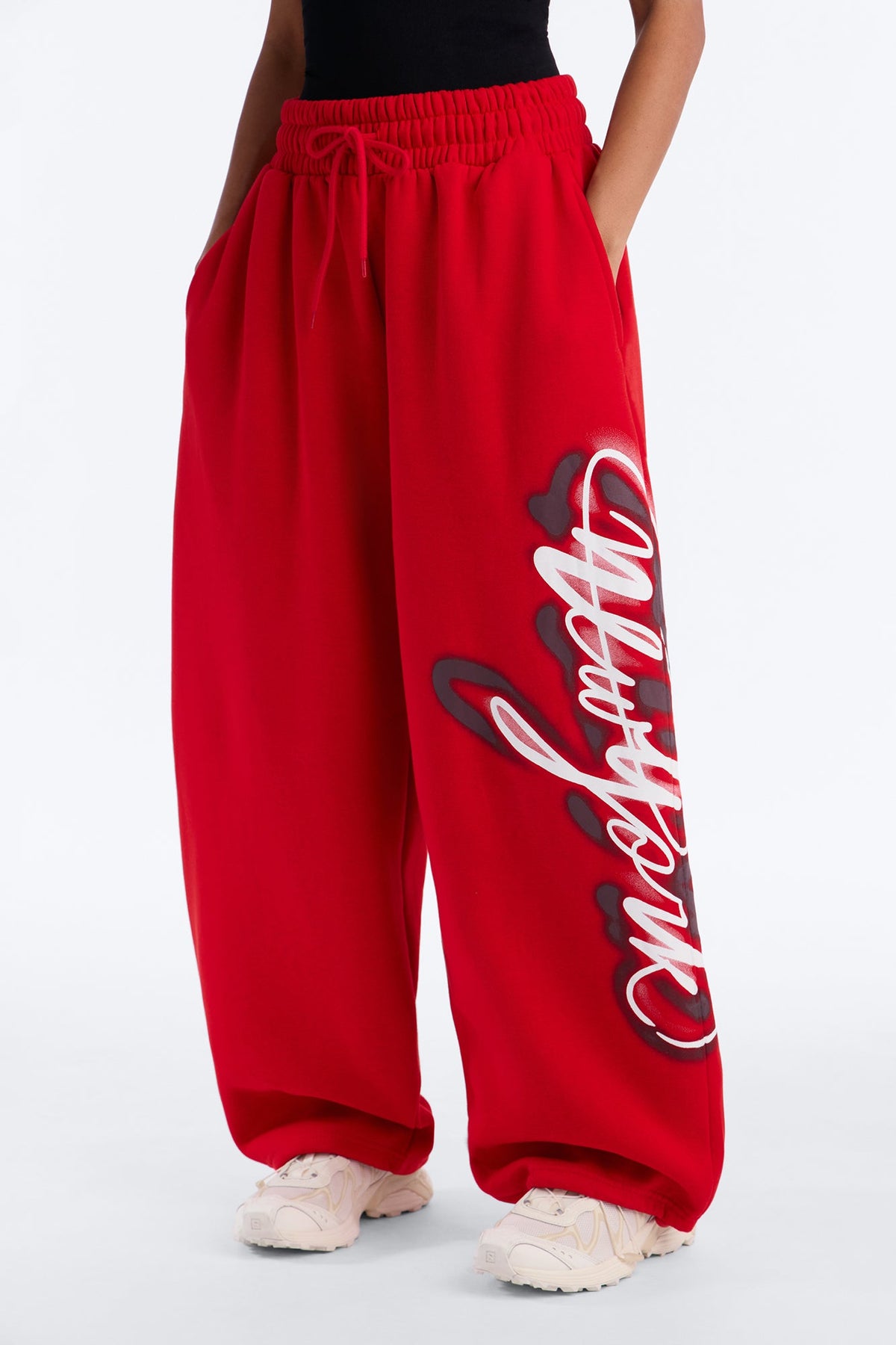 New York Airbrushed Barrel Sweatpants - Red