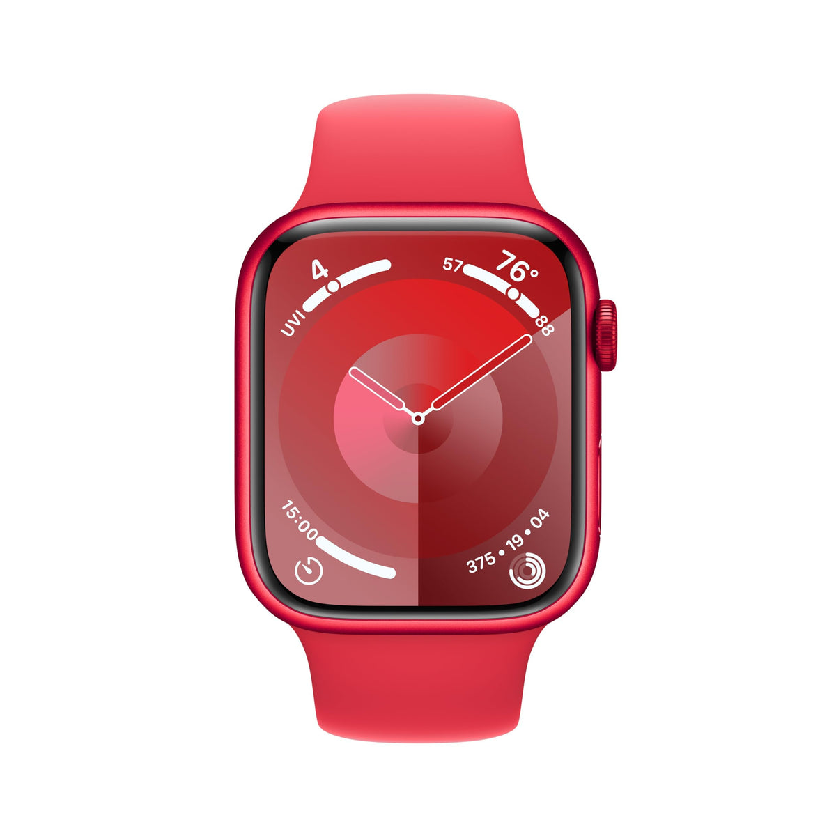 Apple Watch Series 9 (GPS) 45mm Aluminum Case with RED Sport Band - M/L - (PRODUCT) RED - MRXK3LL/A