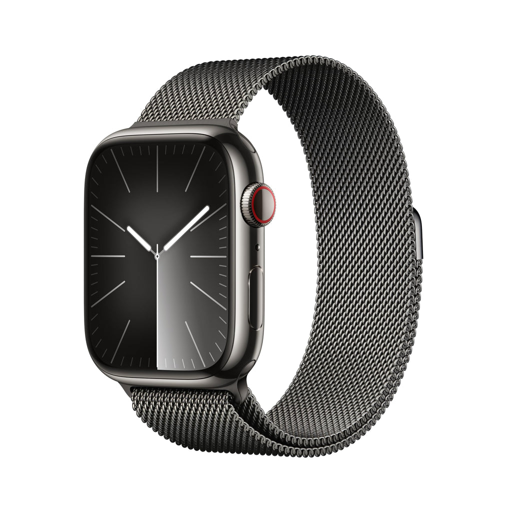 Apple Watch Series 9 (GPS + Cellular) 45mm Graphite Stainless Steel Case with Graphite Milanese Loop - MRMX3LL/A