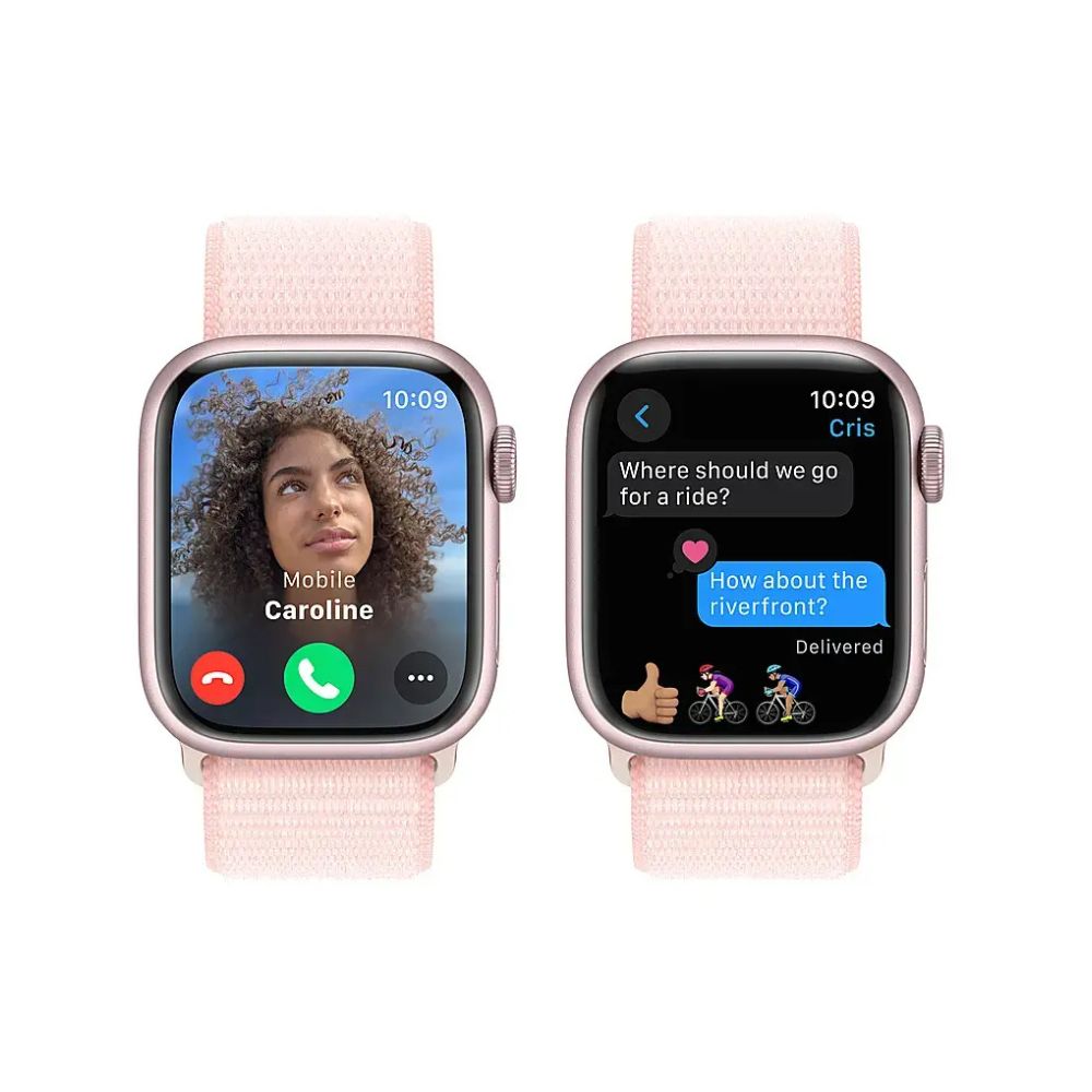 Apple Watch Series 9 (GPS) 41mm Aluminum Case with Light Pink Sport Loop - Adj - Pink - MR953LL/A