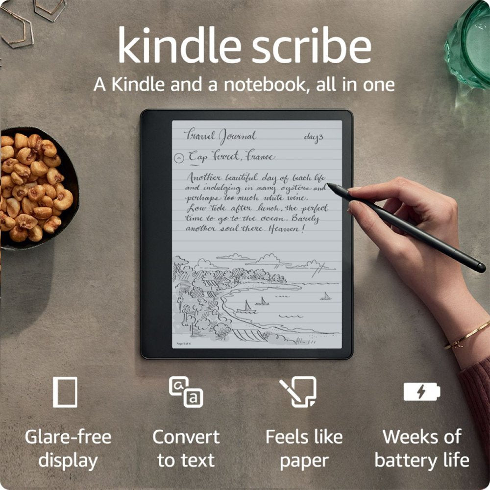 Amazon Kindle Scribe Digital Notebook- 64 GB with Premium Pen - 2022 - Gray - B09BSRTHL7