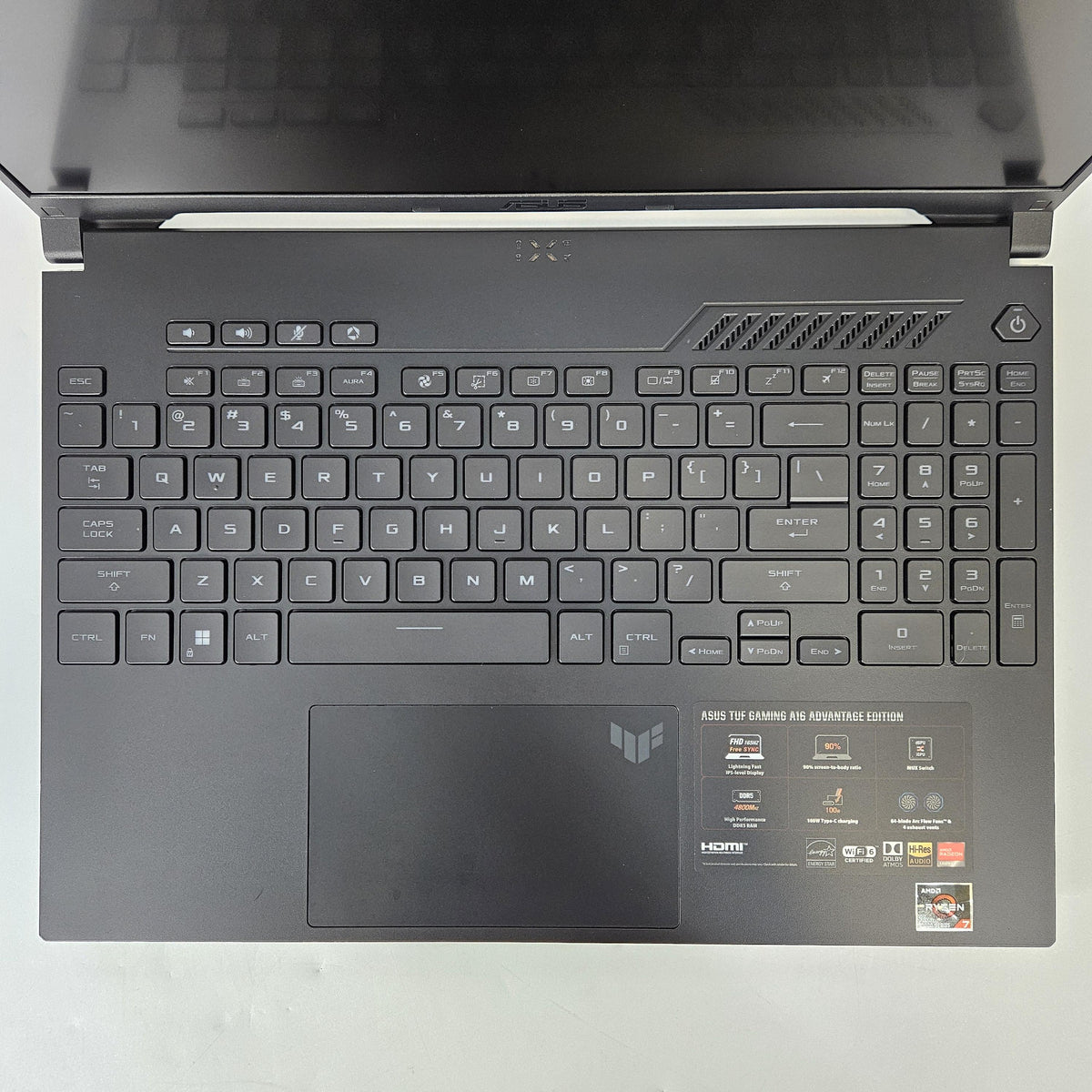 TUF A16 16 Black 3.2 GHz AMD Ryzen 7 7735HS 32GB RAM 1TB Solid State Drive AMD Radeon RX 7600S 8 GB