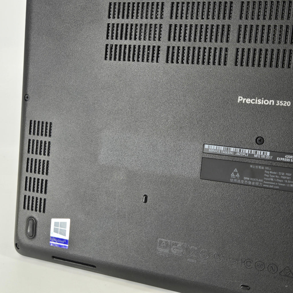 Dell Precision 3520 15.6 Black 2.8 GHz Intel Core i5 7th Gen. 16GB RAM 512GB Solid State Drive NVIDIA Quadro M620 2 GB