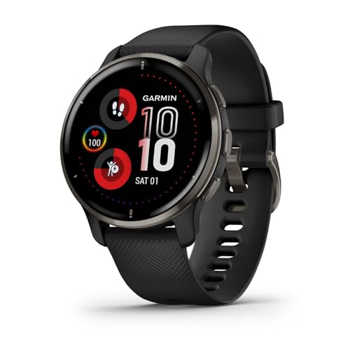 Garmin - Venu 2 Plus GPS Smartwatch 43 mm Fiber-reinforced polymer - Slate - 010-02496-01
