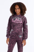 Mini Von Dutch Embroidered Patch Leopard Sweatshirt - Wine