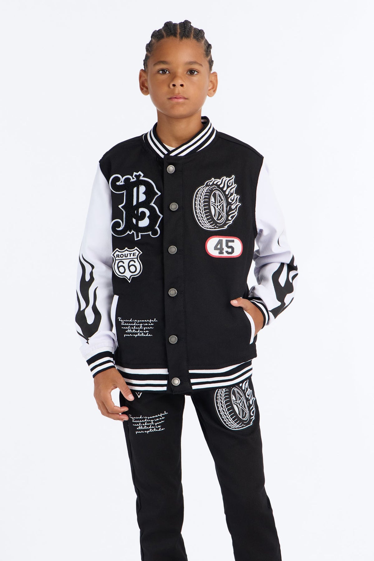 Mini Going Places Denim Jacket - Black/White