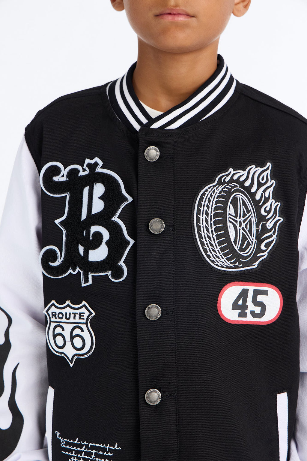 Mini Going Places Denim Jacket - Black/White