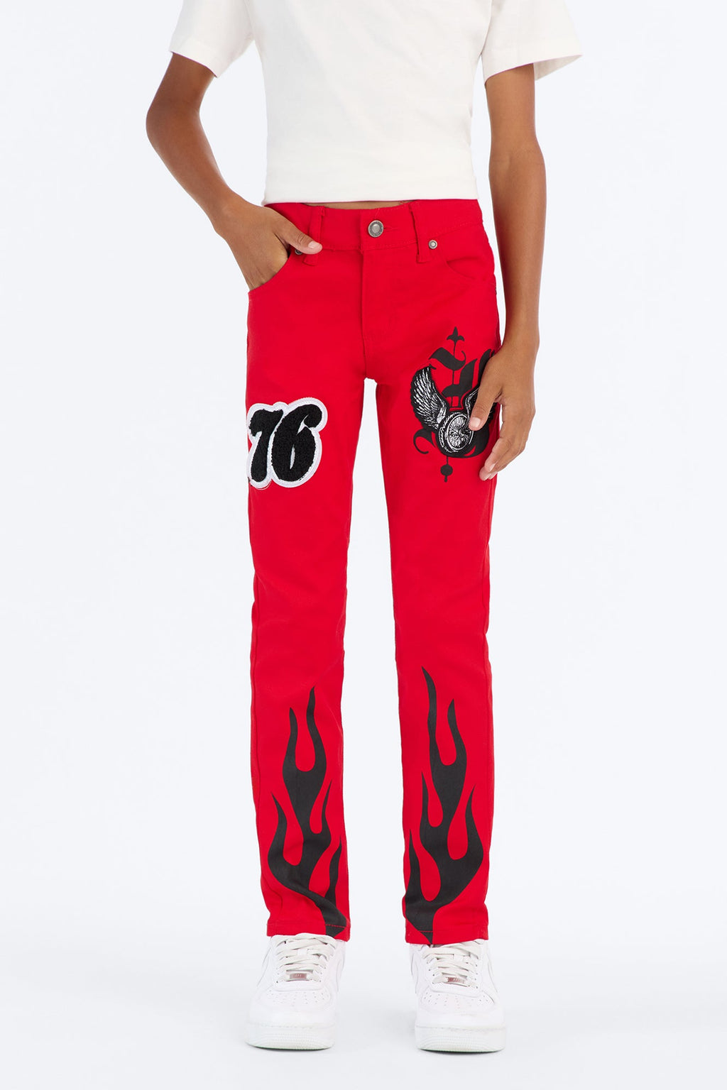 Mini Rebel Things Skinny Jeans - Red