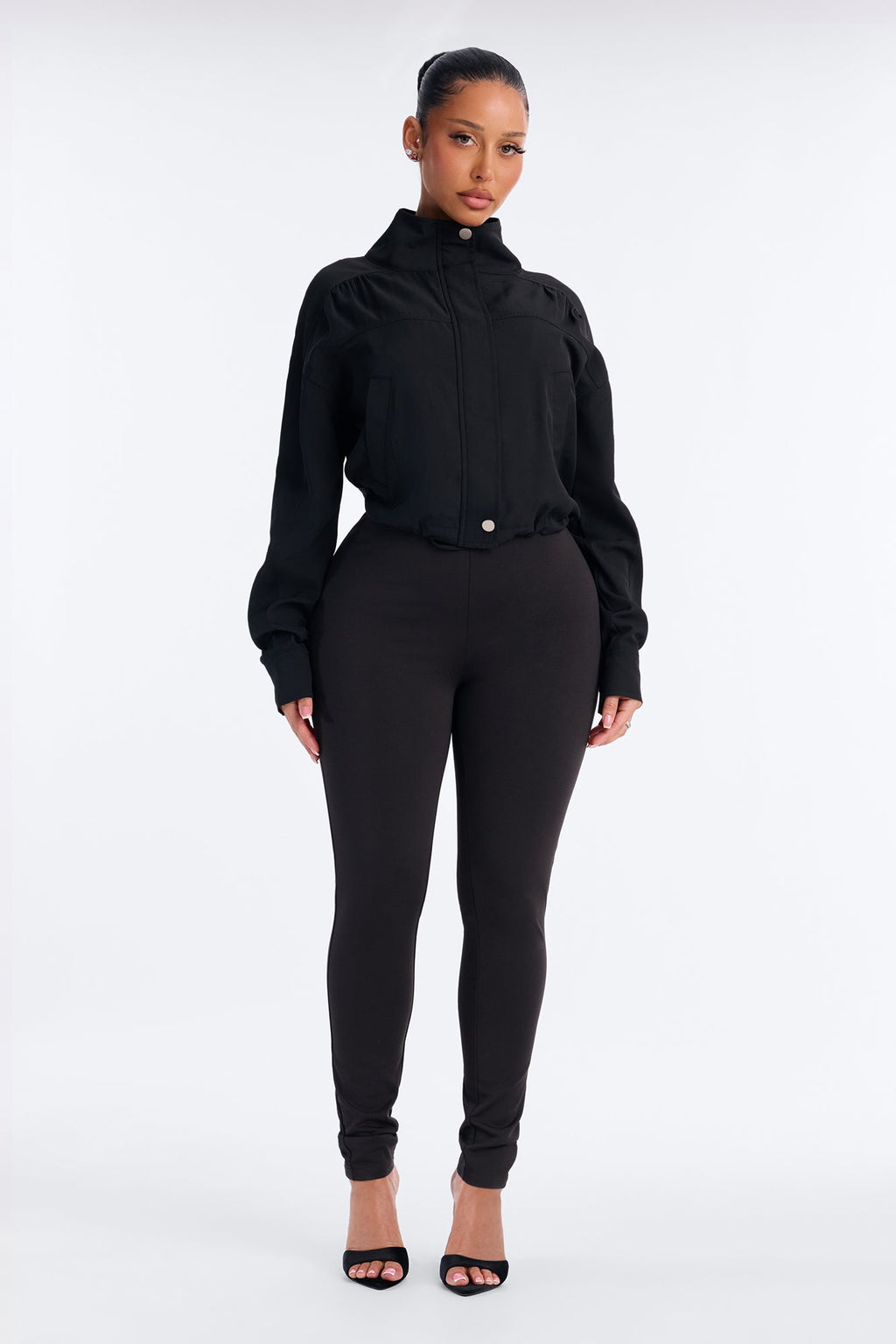 Street Smart Utility Skinny Leg Jumpsuit - Black