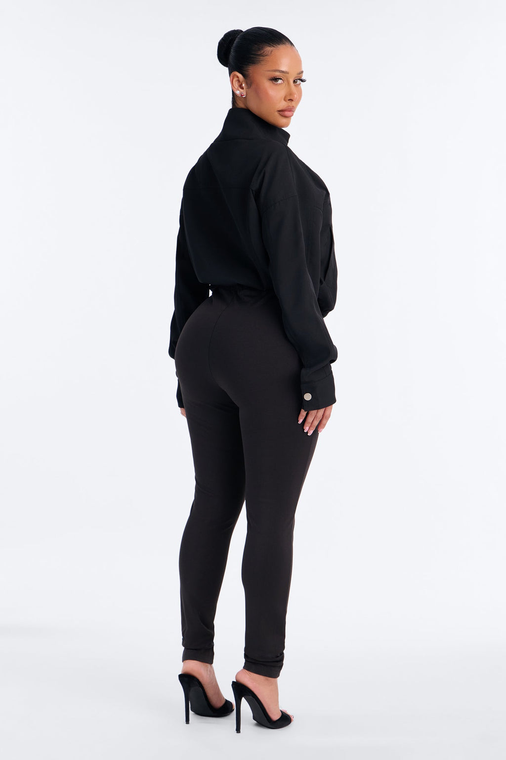 Street Smart Utility Skinny Leg Jumpsuit - Black