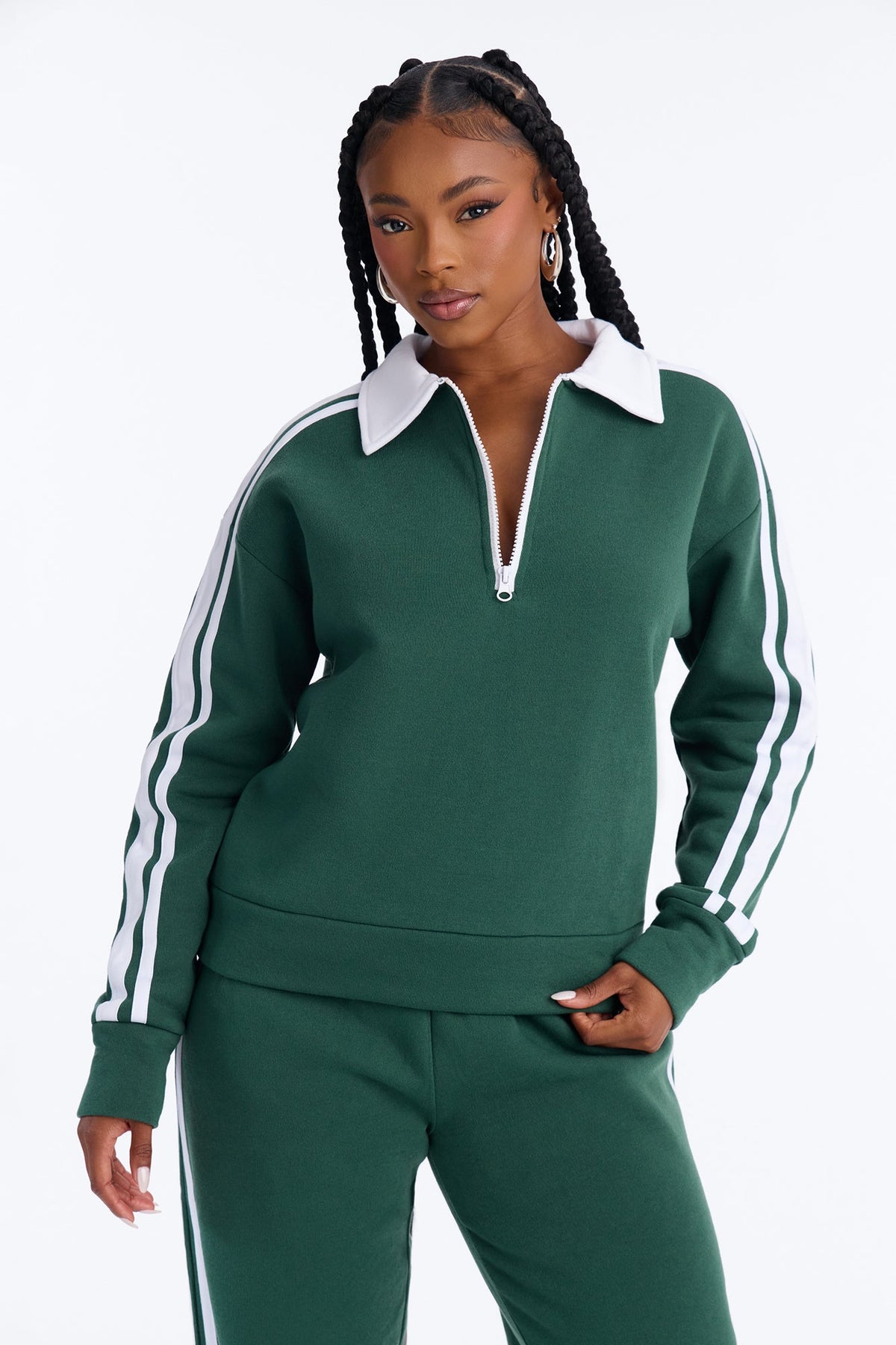 Out And About Fleece Pant Set - Hunter