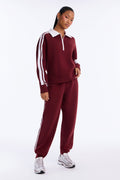 Out And About Fleece Pant Set - Wine