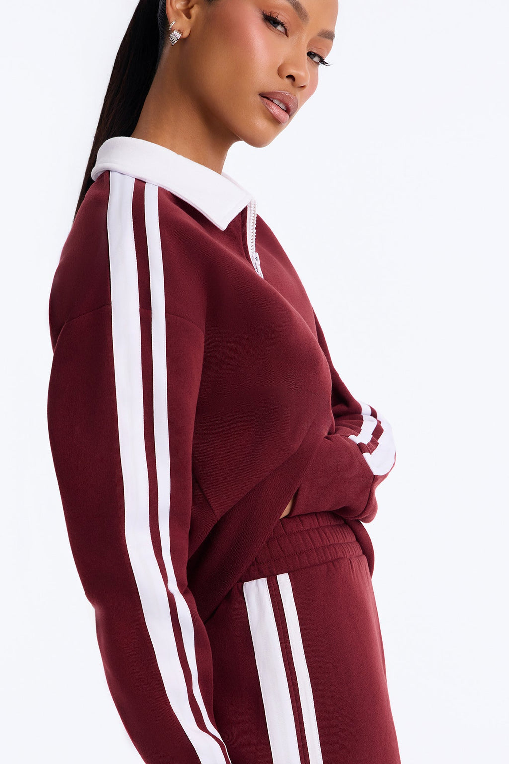 Out And About Fleece Pant Set - Wine