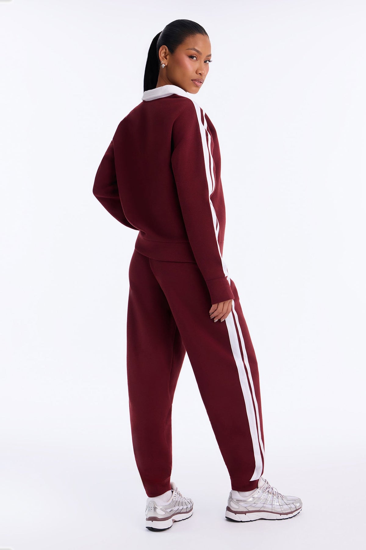 Out And About Fleece Pant Set - Wine