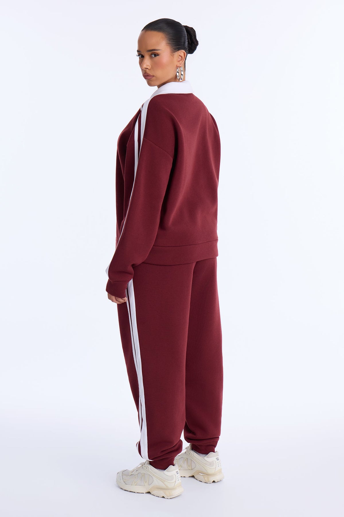 Out And About Fleece Pant Set - Wine
