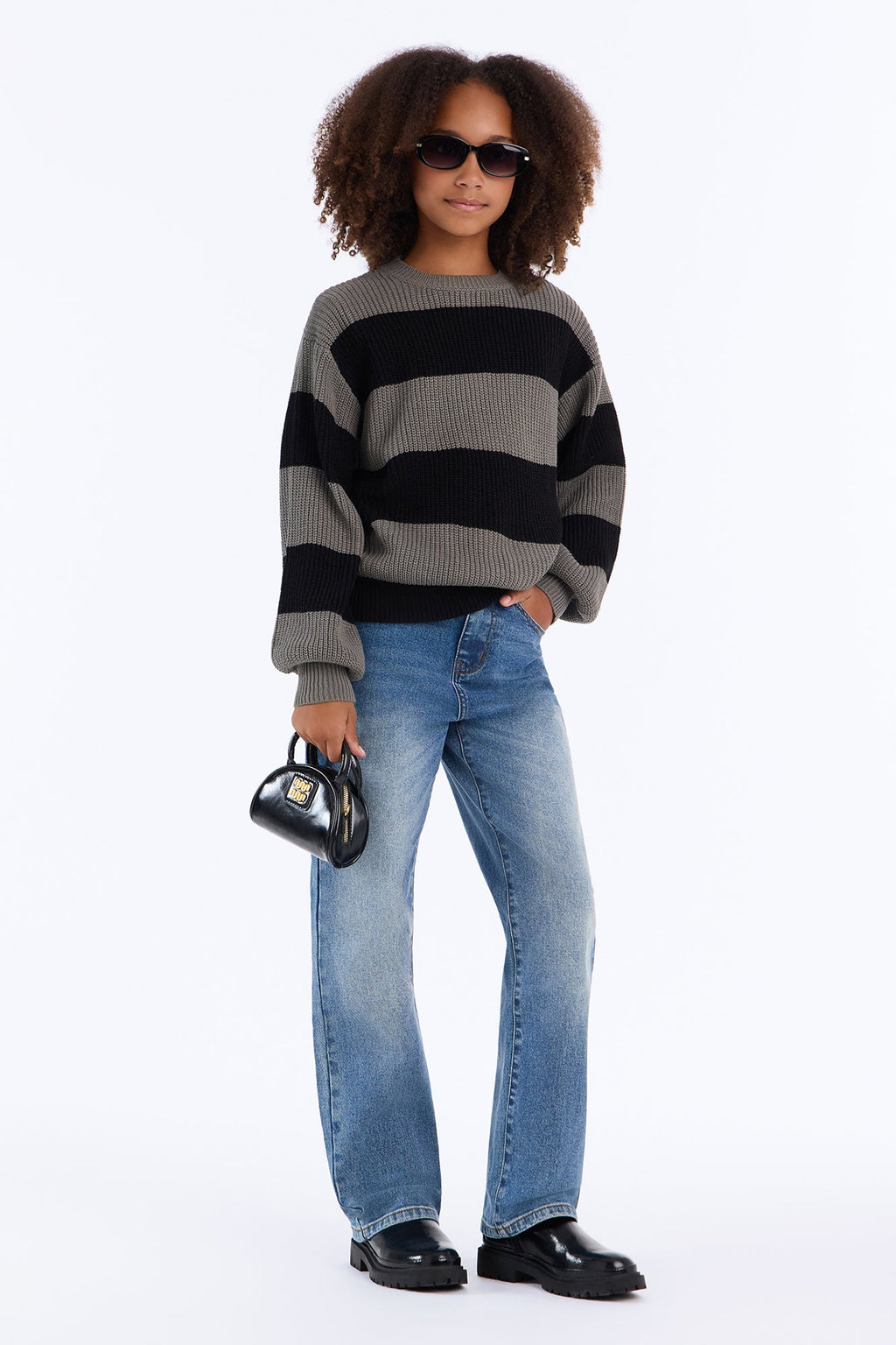 Mini Autumn Dreams Striped Sweater II - Grey/Black