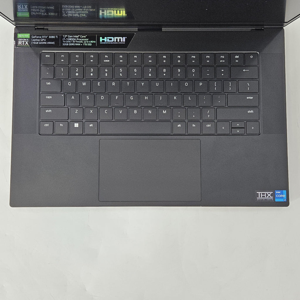 Razer Blade 15 2022 Black 2.4 GHz Intel Core i7 12th Gen. 32GB RAM 1TB Solid State Drive NVIDIA GeForce RTX 3080 Ti 16 GB