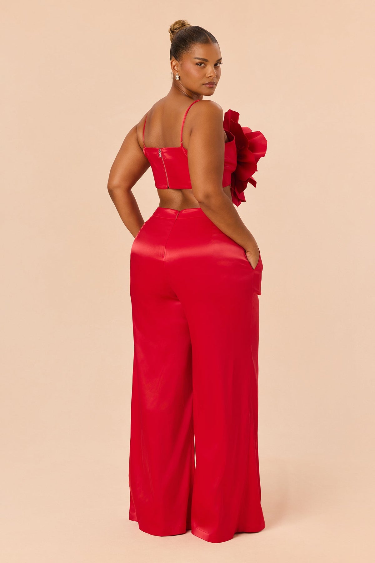 Rosalia Flower Pant Set - Red